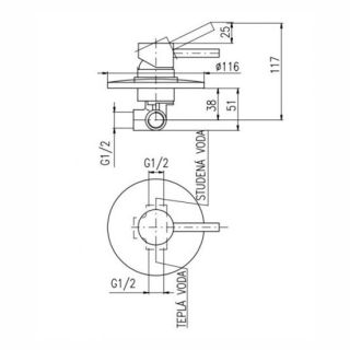 Смеситель для душа Rav Slezak Seina SE983BOX хром